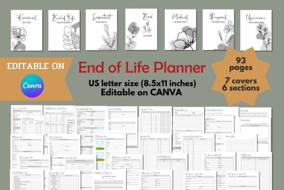Download End of Life Planner - Canva Template - Life planner Collection