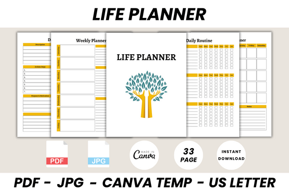 Download Life Planner Canva Template - Life planner Collection
