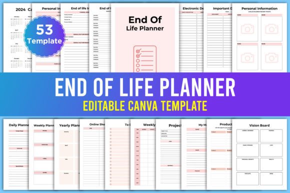 Download End of Life Planner Canva Template - Life planner Collection