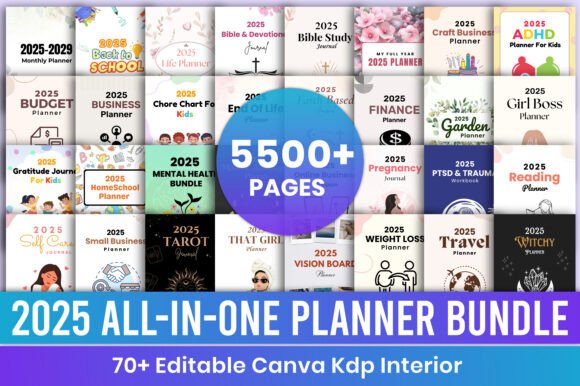 Download 2025 All-in-One Canva Planner Bundle - Premium Resources