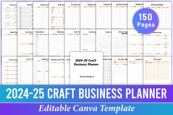 Download 2024-25 Craft Business Planner Canva KDP - Premium Bundle
