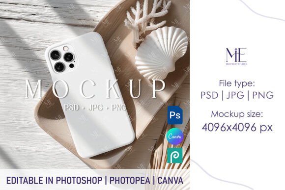 Download Boho Beach IPhone 15 Case Mockup PSD - Case mockup Collection