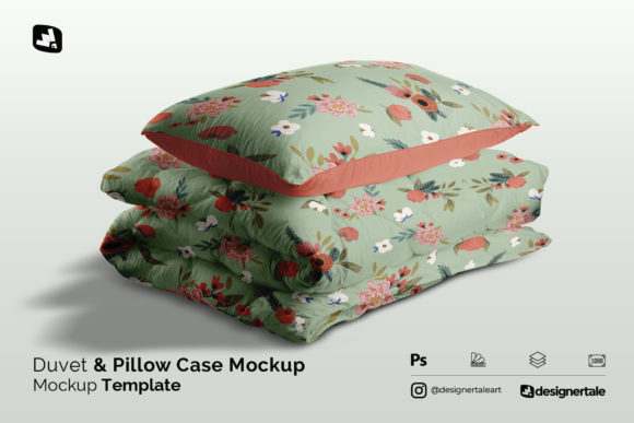 Download Duvet &amp; Pillow Case Mockup - Case mockup Collection