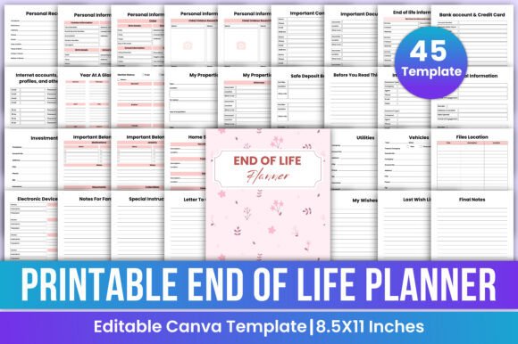 Download Printable End of Life Planner Canva Kdp - Life planner Collection